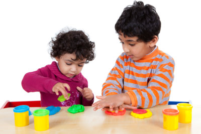two kids playing
